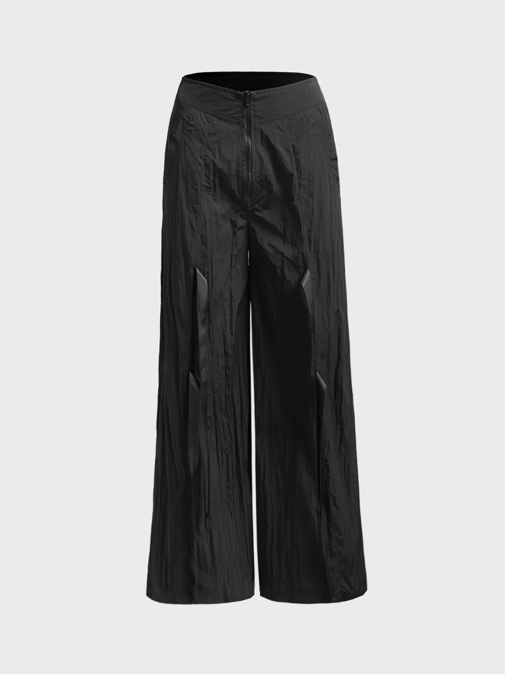 Kollyy offers stylish and concessional Pants.. SPU: 48Q1PA39B8B3, Color: Black, Style:Street, Silhouette:A-Line. Black Full-length Cargo Pants For Summer, Black Wide-leg Cargo Pants For Summer, Black Wide-leg Summer Cargo Pants, Black Wide-leg Parachute Pants For Summer, Black Parachute Pants For Workwear, Black Full-length Parachute Pants For Work, Black Full Length Parachute Pants For Work, Chic Black Full-length Cargo Pants, Fitted Wide Leg Black Parachute Pants