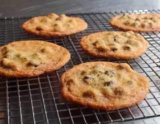 six cookies cooling on a wire rack