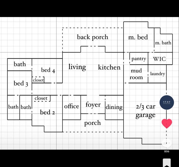 the floor plan for a bedroom and bathroom