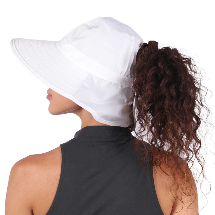 When you need to beat the heat, stay covered and keep your hair up and off your neck with this ponytail sun hat from Ponyflo®. Featuring an adjustable opening in the back for ponytails and buns. Tangle-free Elastafit closure. No need to adjust your hair to put on your hat One size fits most 100% polyester Spot clean Im Kids Sun Hat, Wide Brim Sun Hat, Beat The Heat, Sun Hat, Wide Brimmed, Up Hairstyles, Hat Designs, Buns, Sun Hats