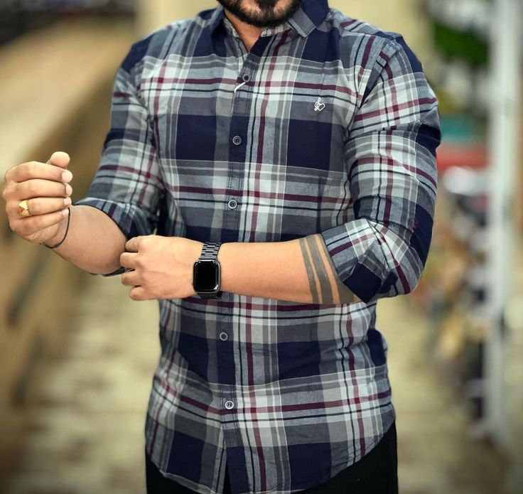 Checks Shirts For Men Casual, Checked Shirt Outfit, Babbu Maan, Stylish Glasses For Men, Stylish Shirts Men, Mens Smart Casual Outfits, Shirts For Men Designer, Check Shirt Man, Shirt Outfit Men