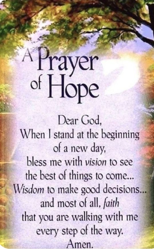 a prayer card with an image of a tree and the words'a prayer of hope '