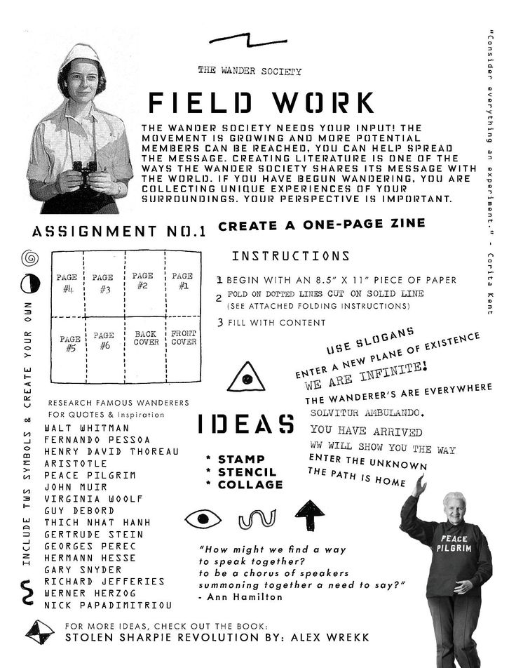 a black and white poster with information about field work