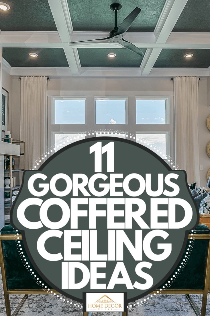 a living room with the title 11 gorgeous coffered ceiling ideas on top of it