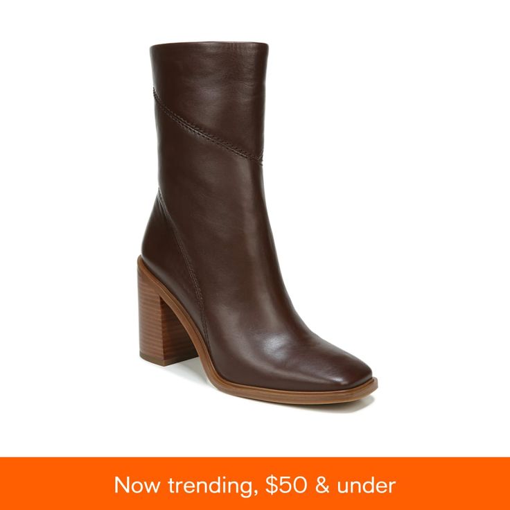 in stock Block Heel Boots, Dark Brown Leather, Franco Sarto, Mid Calf Boots, Leather Booties, Brown Boots, Boot Shoes Women, Mid Calf, Bootie