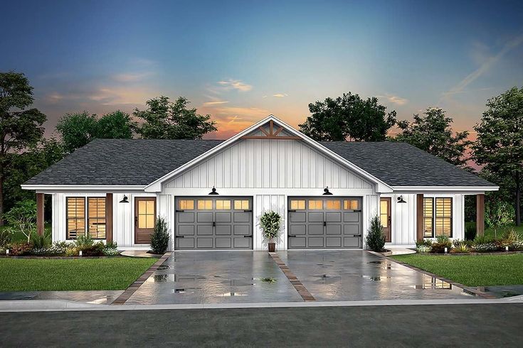 this is an artist's rendering of a two - car garage