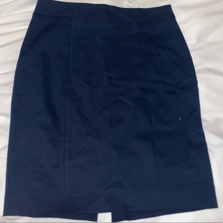 H&M Navy Blue Pencil Skirt With Back Zipper Navy Skort For Workwear, Blue Fitted Skirt With Pockets, Fitted Blue Skirt With Pockets, Navy Fitted Skort For Workwear, Fitted Navy Skort For Work, Classic Blue Mini Skirt, Classic Blue Skirt With Pockets, Blue Pleated Skirt For Work, Fitted Blue Mini Skirt For Work