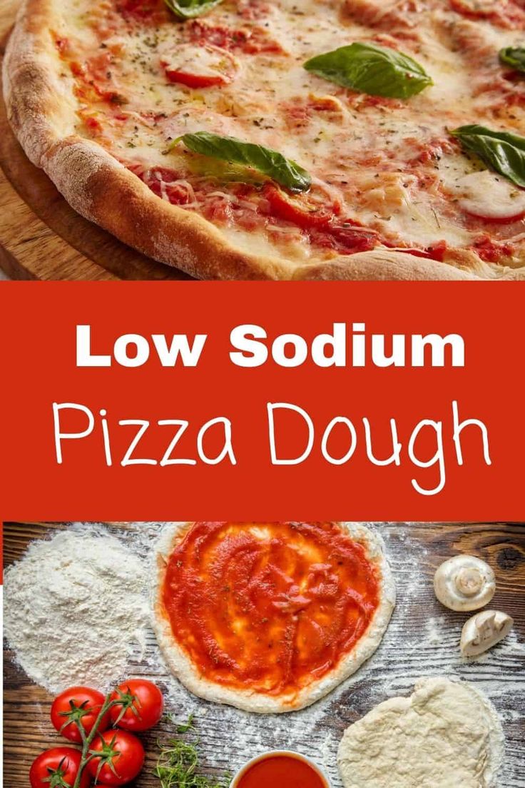 low sodium pizza dough with tomatoes and basil on top