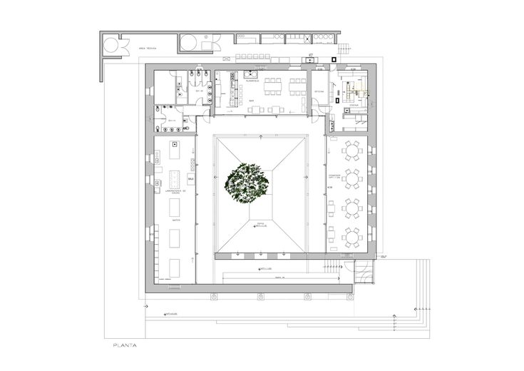 the floor plan for an office building with two floors and one room on each side