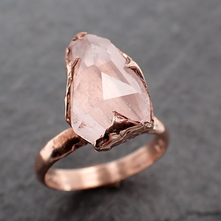 Partially Faceted (By my husband) Morganite 14k rose gold Ring Gold Pink Gemstone Cocktail Ring Statement Ring gemstone Jewelry byAngeline morganite feels so soft gentle and loving. I hand carved this ring in wax and cast it in solid rose gold using the lost wax casting process. This one of a kind ring is a size 7 and It can be resized. The stone measures about 11mm X 7.5mm. Throughout all time and history, in every tribe and culture all around the world crystals, minerals and gemstones have use 14k Rose Gold Gemstone Wedding Jewelry, Faceted Rose Gold Ring Jewelry, 14k Rose Gold Gemstone Jewelry, 14k Rose Gold Crystal Gemstone Ring, Rose Gold Crystal Gemstone Ring In 14k Gold, Faceted Rose Gold Ring, Faceted Rose Gold Ring For Anniversary, Rose Gold Gemstone Rings In 14k, Rose Gold Faceted Fine Jewelry Rings