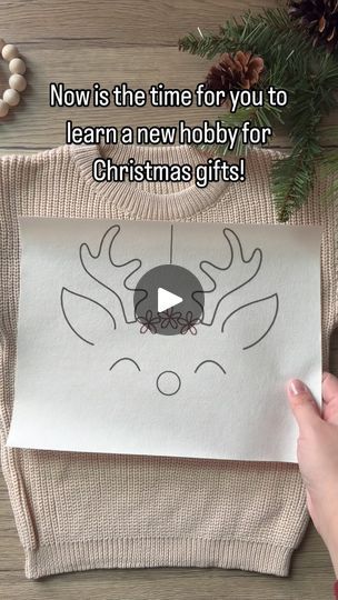 someone is drawing a christmas sweater with the words now is the time for you to learn a new hobby for christmas gifts