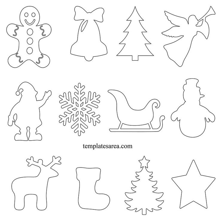 christmas cut outs are shown in black and white