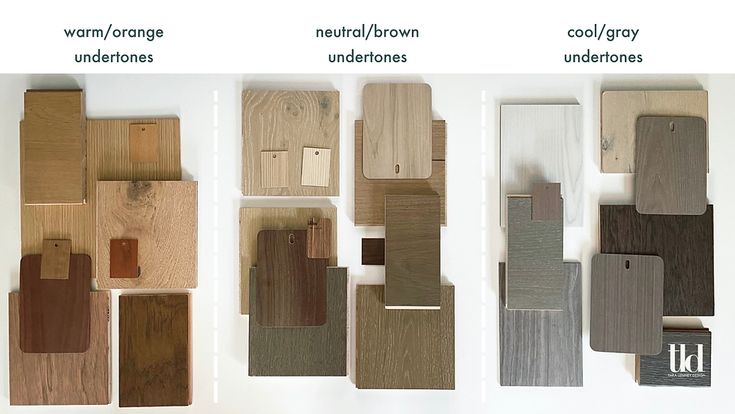 several different types of wood are shown in this image, including the flooring colors