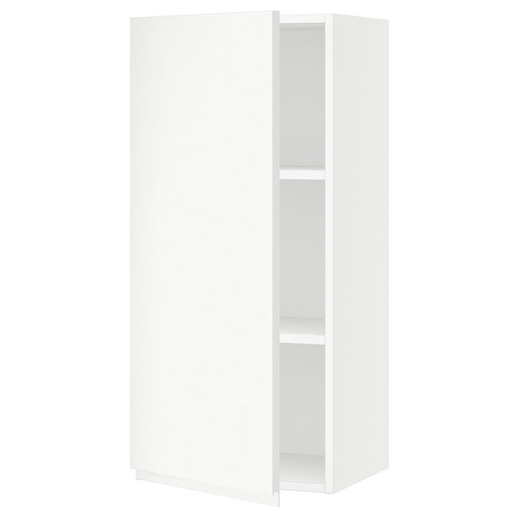 a white cabinet with two shelves on each side