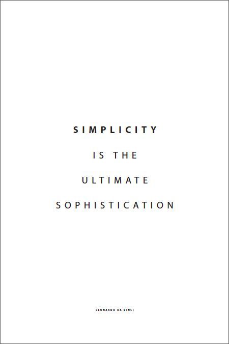 an image of the words simplicity is the ultimate sophisitation