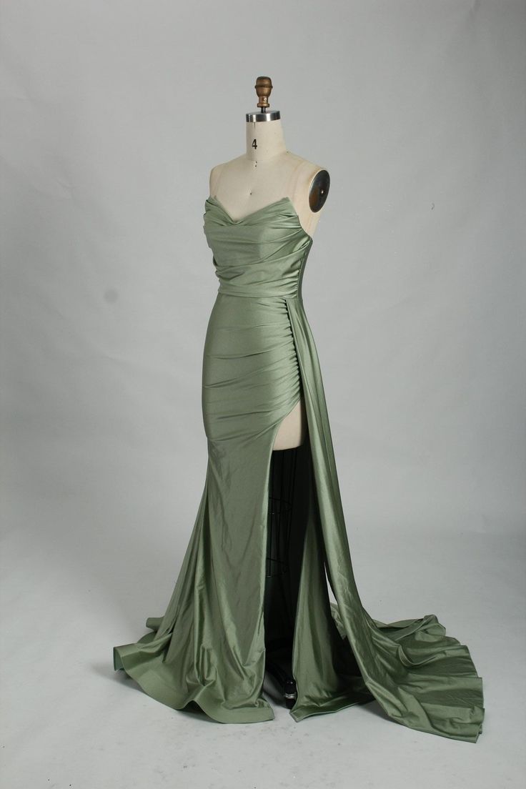 Sage Prom Dress Long, Formal Corset Dresses, Formal Sage Green Dress, Sage Green Glitter Dress, Moss Green Prom Dress, Khaki Prom Dress, Safe Green Prom Dresses, Sage Green Satin Prom Dress, Sea Green Prom Dress