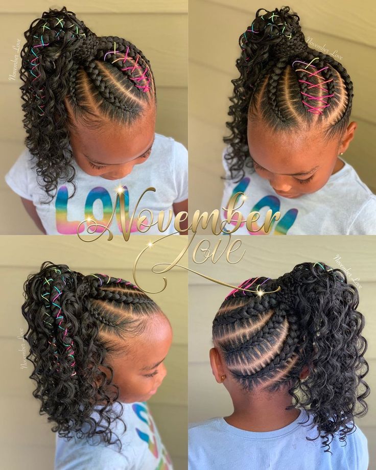 Boho Large Feed In Ponytail! Booking Link In Bio. #GhanaBraids #CurlyBraids #BohemianBraids #ChildrensBraids #knotlessbraids… Back To School Braided Hairstyles, School Braided Hairstyles, Braid Styles For Girls, School Braids, Feed In Ponytail, Black Kids Braids Hairstyles, Braided Hairstyles For Kids, Lil Girl Hairstyles, Kid Braid Styles