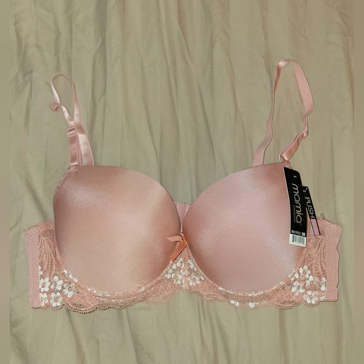 New Mamia Lingerie Lace Push Up Bra 38 B Pink/Peach Brand New W/ Tags Pink Full Cup Nursing Bra With Padded Cups, Full Cup Pink Nursing Bra With Padded Cups, Pink Underwire Nursing Bra With Built-in Support, Pink Nursing Bra With Built-in Underwire, Pink Push-up Bra With Built-in Support, Pink Underwire Nursing Bra, Elegant Pink Nursing Bra With Built-in Bra, Pink Push-up Bra, Pink Full Cup Padded Bra