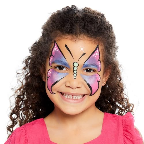 Face Paint Easy Butterfly, Step By Step Butterfly Face Paint, Face Painting Ideas For Beginners, Spring Face Painting Ideas, Face Painting Ideas For Kids Butterfly, Face Paint Ideas Butterfly, Facepainting Butterfly Simple, Children’s Face Paint, Children’s Face Paint Ideas