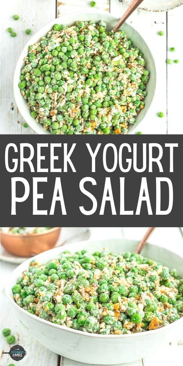 this greek yogurt pea salad is the perfect side dish for any meal