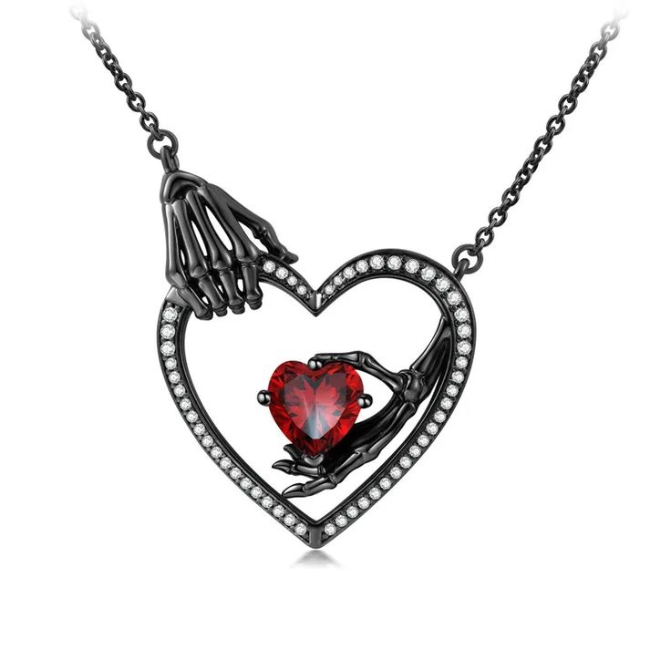 Skeleton Heart, Designers Jewelry Collection, Gothic Pendant, Silver Ring Designs, Zirconia Necklace, Gothic Necklace, Cubic Zirconia Necklace, Elegant Pendant, Designer Jewellery