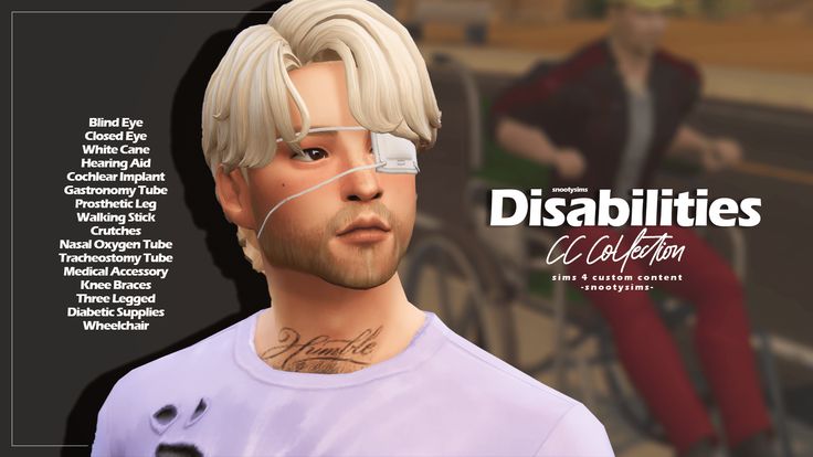 an image of a man with tattoos on his face and in front of him is the words disabilities