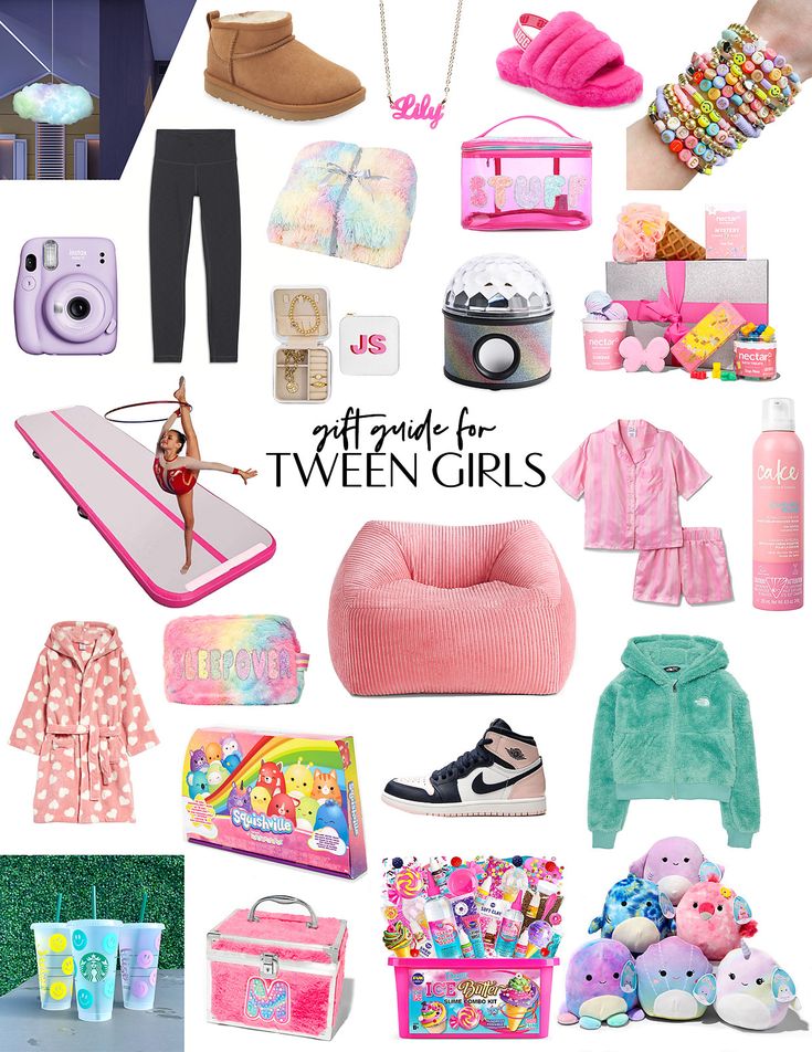 a collage of items that include pink and blue, including shoes, bags, blankets, purses