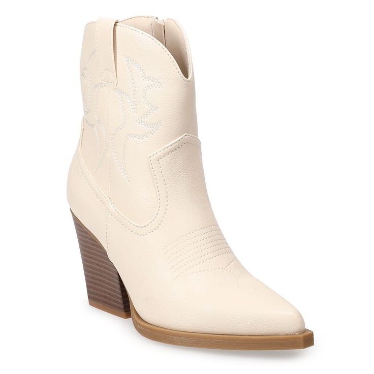 These Tapanga short western women's boot from SO are sure to quickly become your new favorite pair.Click this FOOTWEAR GUIDE to find the perfect fit and more! These Tapanga short western women's boot from SO are sure to quickly become your new favorite pair. Click this FOOTWEAR GUIDE to find the perfect fit and more! FEATURES Western boot styling Low shaftDETAILS PU synthetic Jersey fabric lining TPR outsole Pointed toe Zipper closure Foam footbed 3.15-in. heel 4.33-in. boot shaft height 10.94-i Boot Styling, Color Bone, Western Women, Western Boots Women, Western Boot, Shoe Size Chart, Western Boots, Boot Shoes Women, Jersey Fabric