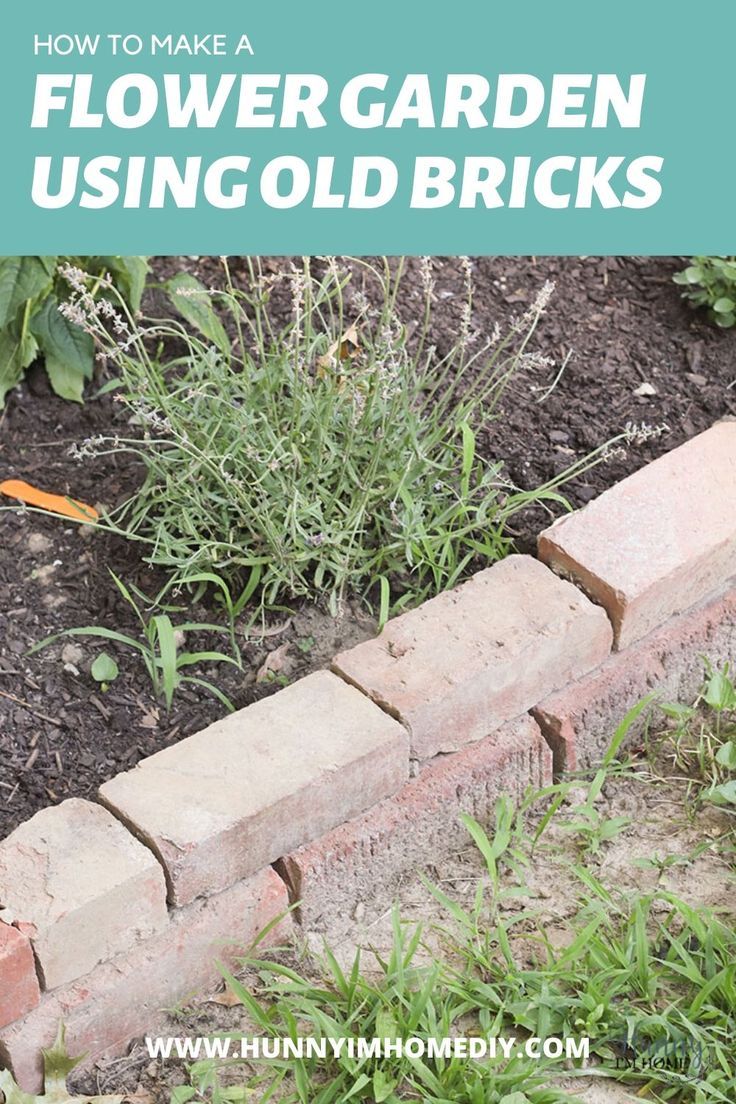 a brick garden bed with flowers growing in it and the words how to make a flower garden using old bricks