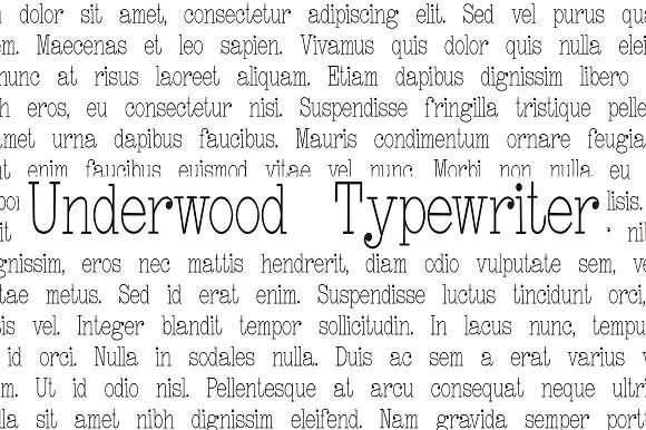 the words are written in black and white on a piece of paper that says, underwood typewriter