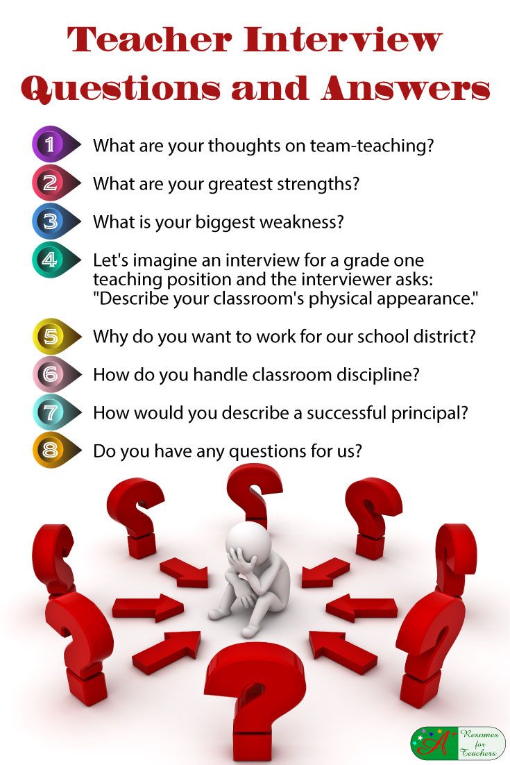 a poster with question marks on it that says teacher interview questions and answers