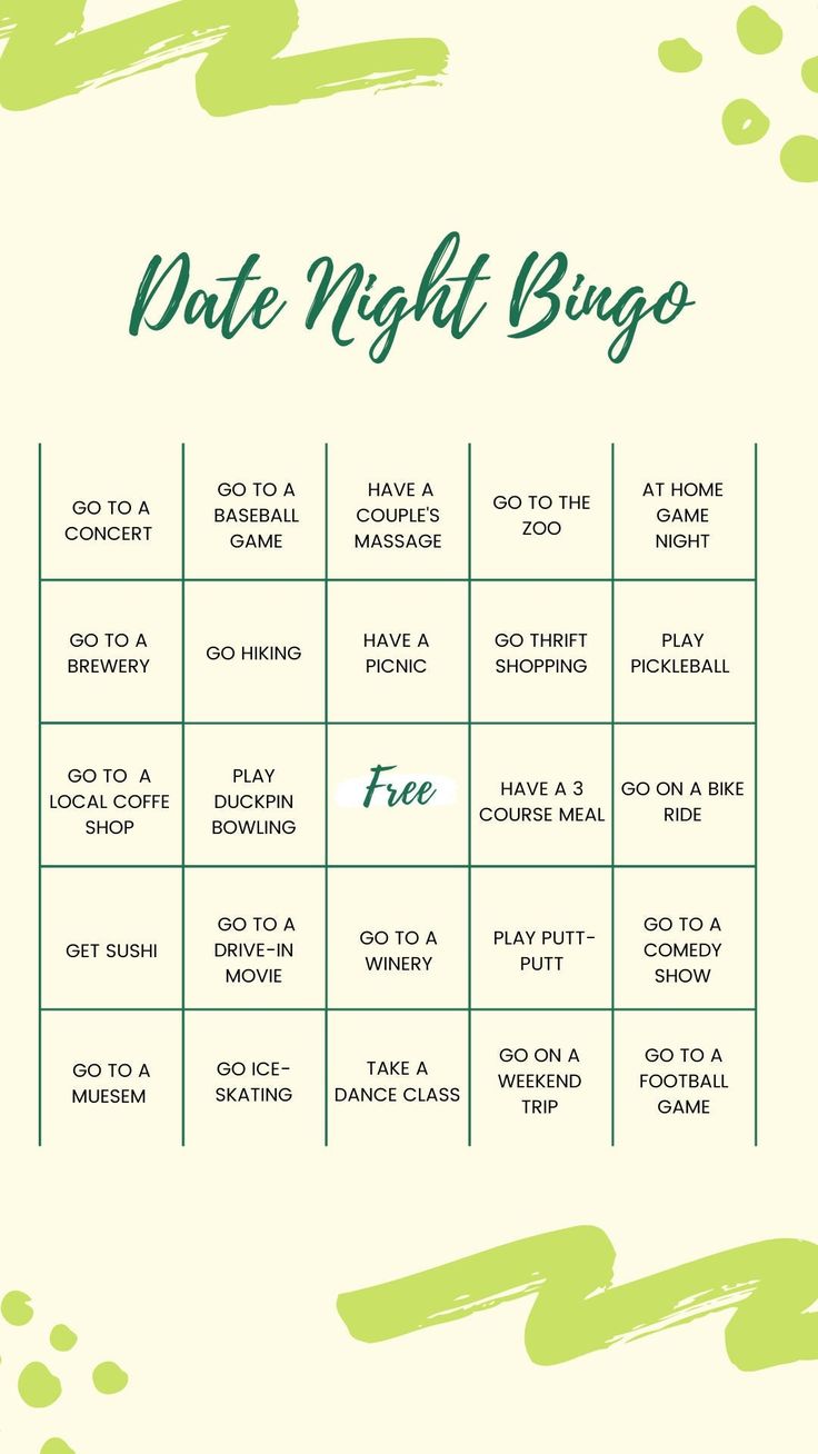 a green and white printable game with the words late night bingo on it