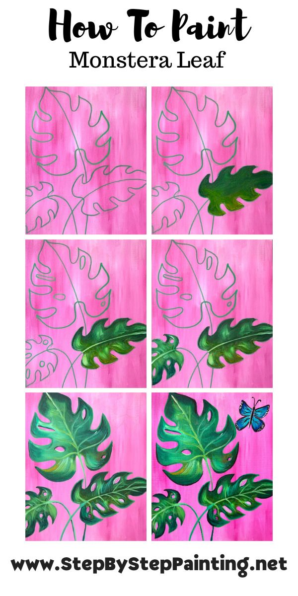 how to paint monster leaves with step by step instructions for children's art projects