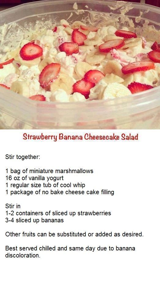 a recipe for strawberry banana cheesecake salad