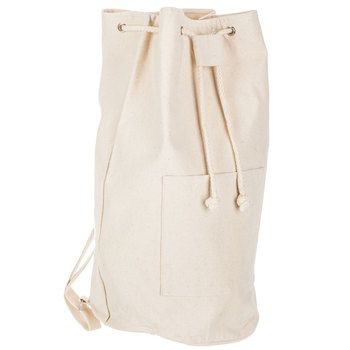 This canvas Drawstring Duffel Bag is perfect on its own or as the foundation for your creative inspirations. This bag features a top loop handle, backpack straps, one inner zippered pocket, and one exterior front pocket. Personalize this fun bag with patches, sequins, fabric paint, silk screens and more.       Dimensions:         Length: 9"       Width: 9"       Height: 20" Cotton Canvas Backpack With Adjustable Strap, Cotton Canvas Bag With Adjustable Strap, Daily Use Cotton Backpack With Adjustable Straps, Cotton Backpack With Adjustable Straps For Daily Use, Practical Cotton Canvas Bag For School, School Canvas Bag With Pockets, School Backpack With Adjustable Cotton Straps, School Backpack With Adjustable Straps In Cotton, Cotton Canvas Backpack With Canvas Lining