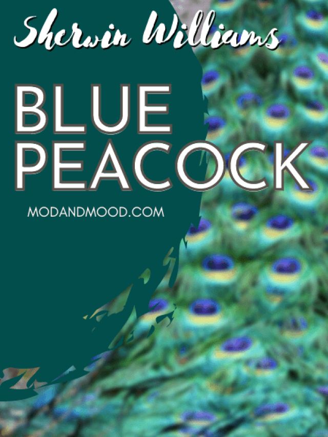 blue peacock with the words, sherrin williams's blue peacock on it