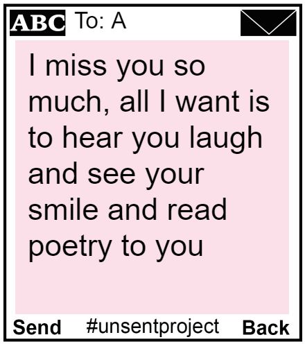 a pink poster with the words i miss you so much, all i want is to hear you laugh and see your smile and read poetry to you