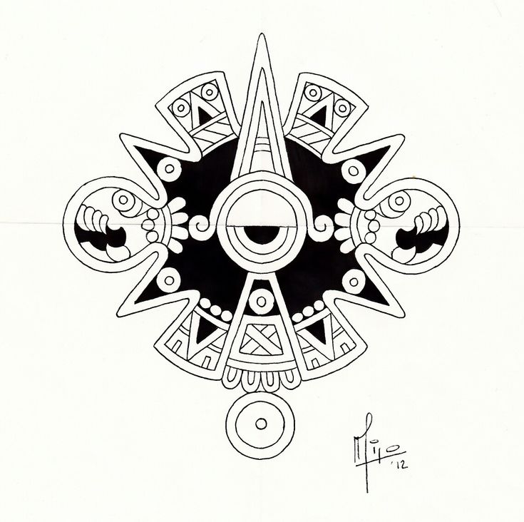 a black and white drawing of an ornamental design