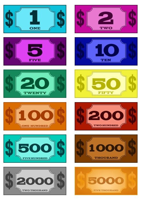 four hundred dollars with different colors and numbers