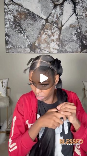 Quick Hairstyle Ideas For Black Women, Easy Weave Ponytail Hairstyles Black, Hair Styles For Red Carpet, Quick Concert Hairstyles, Fake Pony Tailed Hairstyle, Adding Braiding Hair To Ponytail, Quick Black Woman Hairstyle, Quick N Easy Hairstyles, Quick And Easy Hairstyles Black Women With Weave