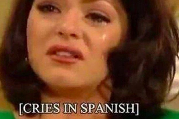 an image of a woman talking to someone on the television show cries in spanish