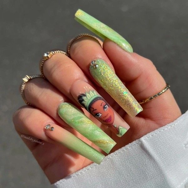 Simple Disney Nail Designs, Disney Nails Design, Princess Nail Designs, Simple Disney Nails, Disney Themed Nails, Disney Princess Nails, Disney Nail Designs, Princess Nails, Subtle Nail Art