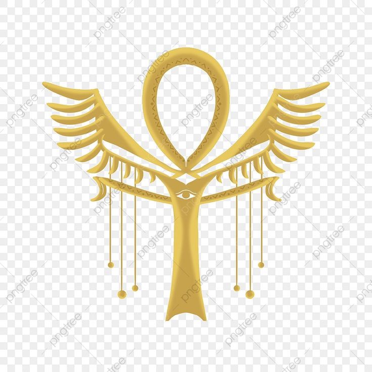 an egyptian symbol with wings and beads on transparent background, hd png clipart