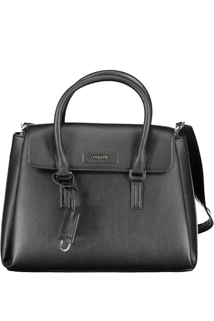 Revamp your style with the Calvin Klein edge—a sleek and modern handbag that epitomizes sophistication. Meticulously crafted with a blend of 51% Polyester and 49% Polyethylene, this bag is not just a fashion statement but a commitment to eco-friendly elegance. Its dual compartments, adjustable and removable strap, and magnetic closure ensure your essentials are secure and organized while on the move. With its chic black hue and a flash of the iconic logo, this accessory guarantees to elevate any Modern Business Shoulder Bag, Modern Calvin Klein Shoulder Bag For Business, Modern Business Bags With Handles, Modern Calvin Klein Leather Shoulder Bag, Calvin Klein Rectangular Leather Satchel, Modern Workwear Briefcase With Handle Drop, Modern Formal Bags With Double Handle, Modern Formal Bag With Double Handle, Calvin Klein Rectangular Shoulder Bag