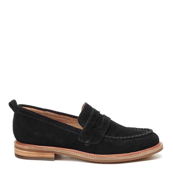 Lens Black Wide Width Loafer - Kelsi Dagger BK Black Slip-on Loafers With Suede Lining, Black Suede Loafers With Leather Sole, Black Suede Moccasins With Suede Lining, Black Suede Slip-on Tassel Loafers, Business Black Suede Loafers, Black Suede Slip-on Oxfords, Black Slip-on Suede Dress Shoes, Black Suede Dress Shoes For Business Casual, Black Suede Wingtip Loafers