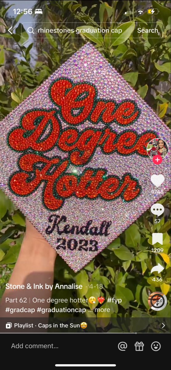 someone is holding up a graduation cap with the words, i love you on it