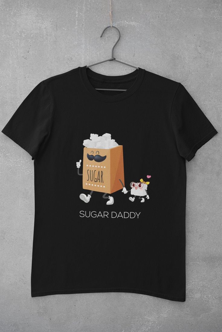 Welcome to the Sugar Bowl! Or shall we say packet? Whether if you are a Sugar Daddy, Sugar Mama or Sugar Baby, this is the tshirt that spills sweetness into your life. This fun tshirt is the perfect present for all those lovely sugary people that are important to you. It is your turn to spoil them and have a laugh at once. No Sugar Daddy? No problem. You can be your own Sugar Mama or your own Sugar Daddy. DISCLAIMER: Staring at this tshirt for more than 5 minutes might cause cavities * 100% ring Cotton Slogan T-shirt As Gift, Family Matching Cotton T-shirt Gift, Cute Text Print T-shirt As Gift, Father's Day T-shirt With Funny Print, Funny Cotton Shirt Gift, Cute Slogan T-shirt For Gifts, Funny Cotton Shirt As Gift, Funny Cotton Shirt As A Gift, Cute Slogan T-shirt For Gift