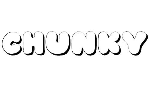 the word chubby written in cursive writing with black ink on a white background