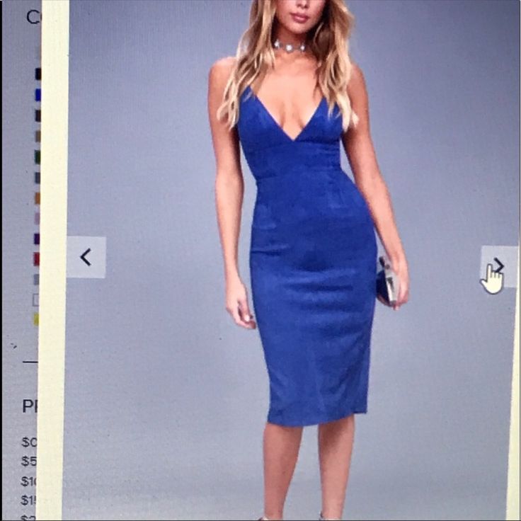 Never Worn Chic Blue Bodycon Dress For Date Night, Chic Blue Bodycon Dress For Night Out, Chic Blue Bodycon Cocktail Dress, Chic Blue Midi Dress For Night Out, Blue Sleeveless Dress For Going Out, Blue Midi Bodycon Dress For Night Out, Chic Blue Midi Bodycon Dress, Chic Blue Bodycon Dress For Going Out, Chic Blue Midi Length Bodycon Dress