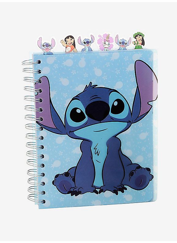 a spiral notebook with an image of stitch - stitch stitch stitch stitch stitch stitch stitch stitch stitch